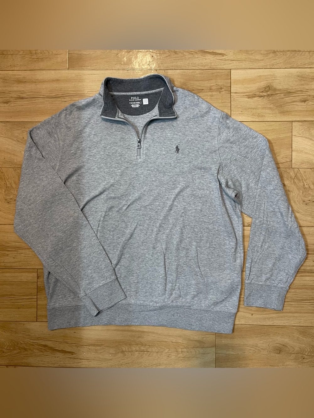 Polo by Ralph Lauren Men’s XL Light Gray Half-Zip Luxury Pullover Sweater